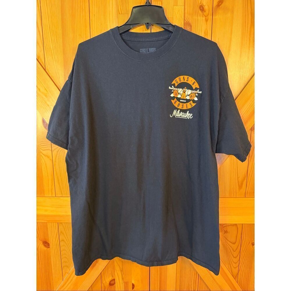 Guns N’ Roses Men’s Black Graphic Short Sleeve T Shirt Milwaukee Size XXL (6481)
